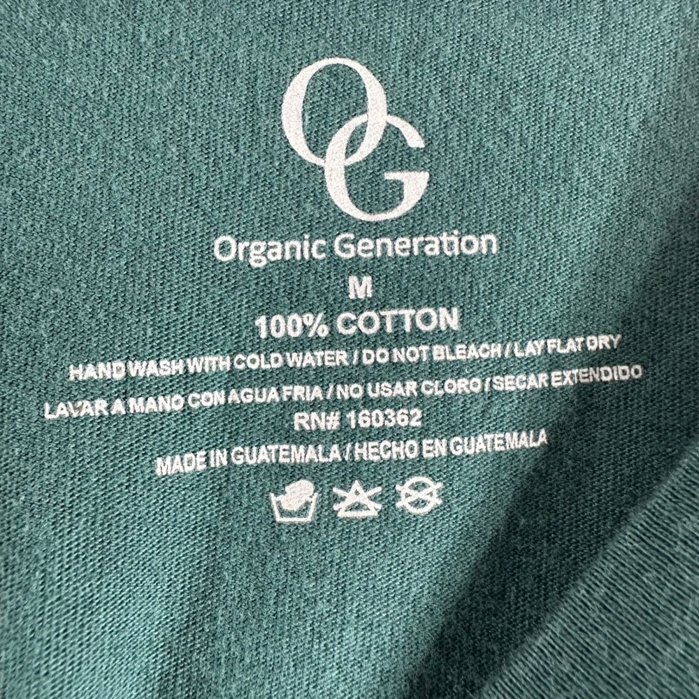 Organic Generation Teal Cowboy Rodeo Western Graphic T-Shirt Rhinestone Size M - Picture 3 of 7